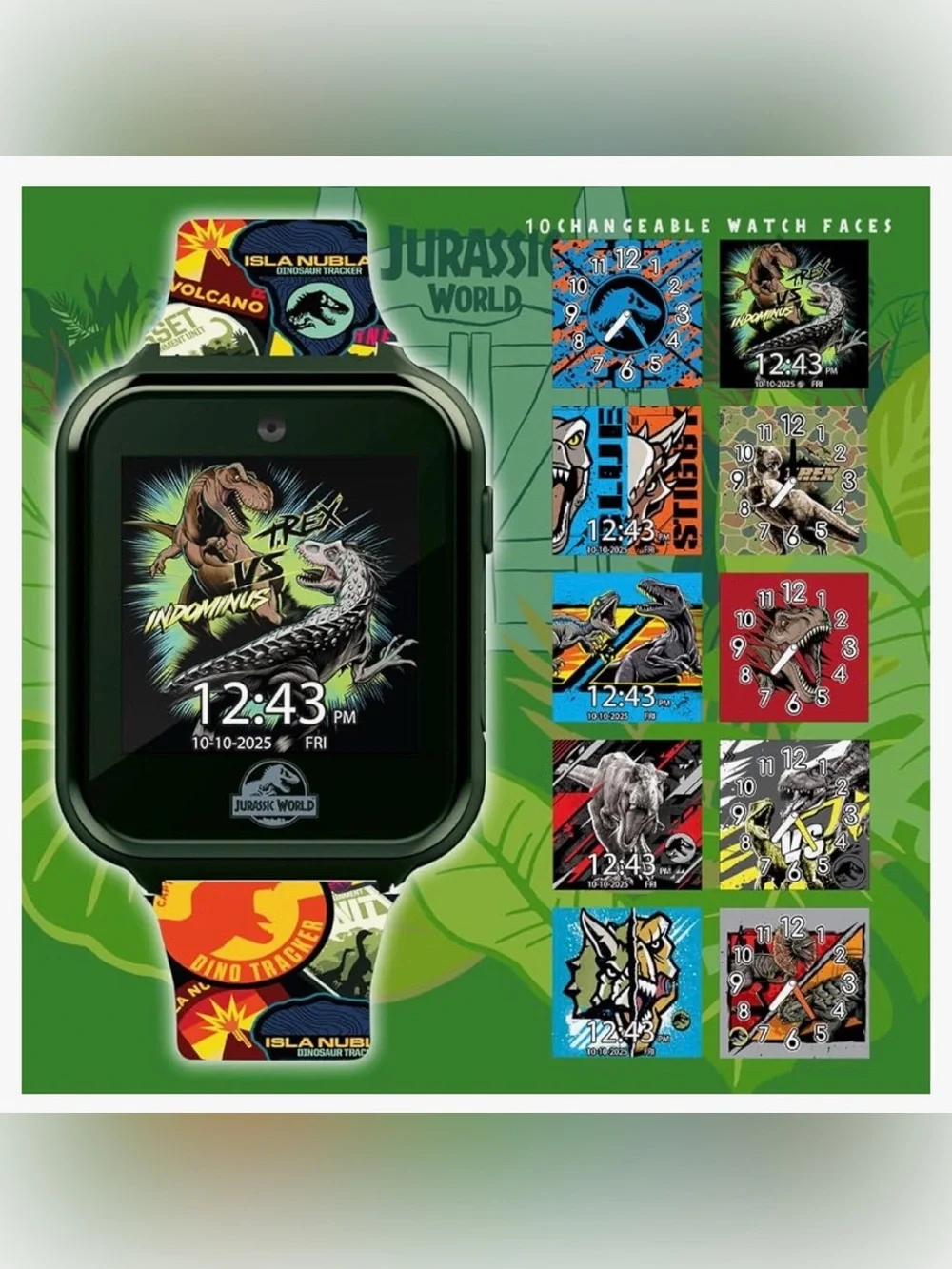 Jurassic World Kids Interactive Smart Watch with Touchscreen, Camera, Games,